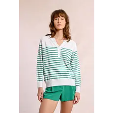 MOLLY BRACKEN MOLLY BRACKEN 25E TOP TRICOT BLANC LIGNES VERTES