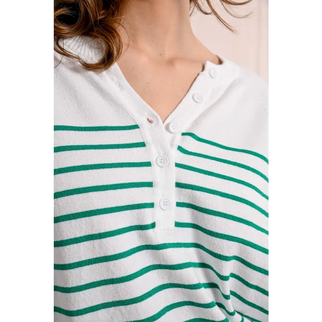 MOLLY BRACKEN MOLLY BRACKEN 25E TOP TRICOT BLANC LIGNES VERTES
