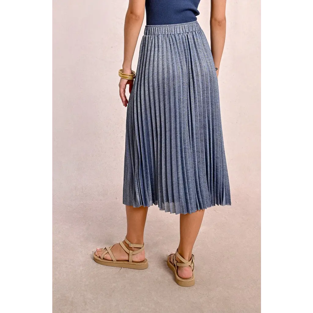 MOLLY BRACKEN MOLLY BRACKEN 25E JUPE BRILLANTE PLIS BLEU