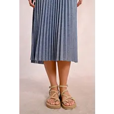 MOLLY BRACKEN MOLLY BRACKEN 25E JUPE BRILLANTE PLIS BLEU