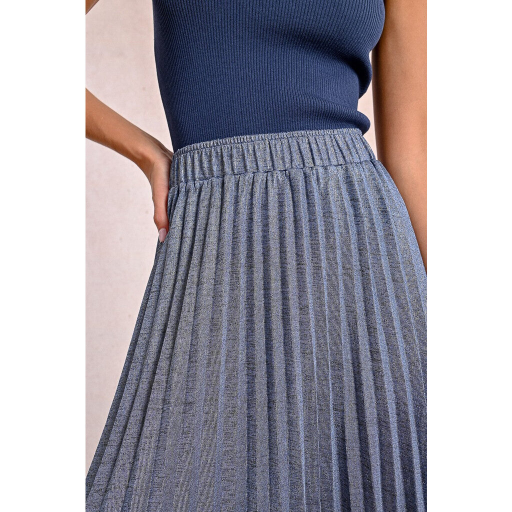 MOLLY BRACKEN MOLLY BRACKEN 25E JUPE BRILLANTE PLIS BLEU