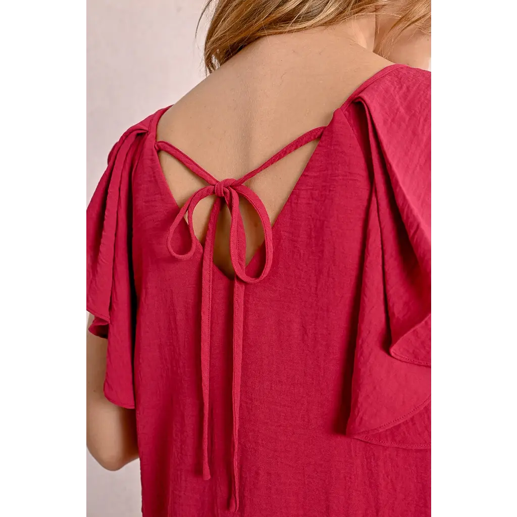 MOLLY BRACKEN MOLLY 25E ROBE MANCHES A VOLANTS FRAMBOISE