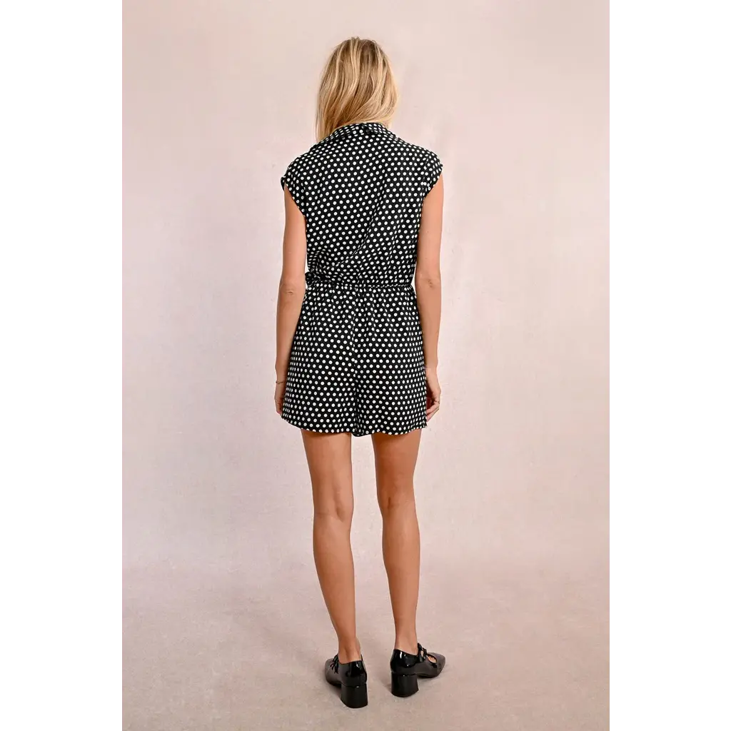MOLLY BRACKEN MOLLY BRACKEN 25E JUMPSUIT COURT POIS NOIR/BLANC