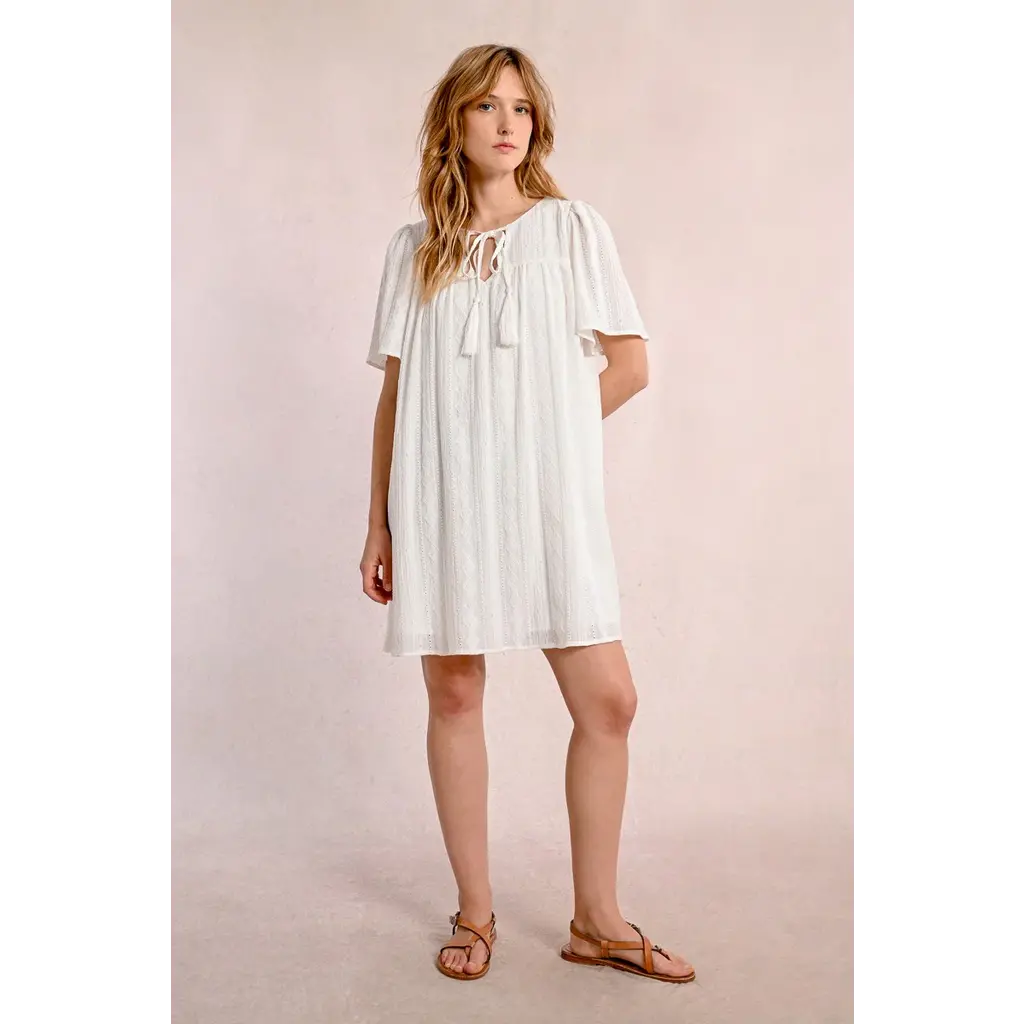 MOLLY BRACKEN MOLLY BRACKEN 25E ROBE TRICOT CORDON OFFWHITE