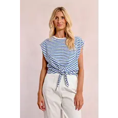 MOLLY BRACKEN MOLLY BRACKEN 25E TOP NOEUD RAYURES BLEU/OFFWHITE