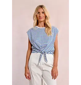 MOLLY BRACKEN MOLLY BRACKEN 25E TOP NOEUD RAYURES BLEU/OFFWHITE
