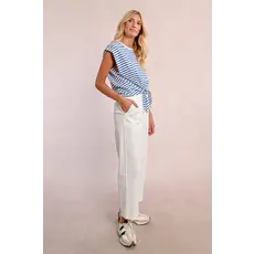 MOLLY BRACKEN MOLLY BRACKEN 25E TOP NOEUD RAYURES BLEU/OFFWHITE