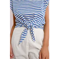 MOLLY BRACKEN MOLLY BRACKEN 25E TOP NOEUD RAYURES BLEU/OFFWHITE