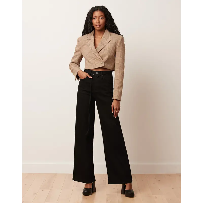 YOGA JEANS YOGA JEANS LILY WIDE 2224BK HIGH RISE 32'' BLACK