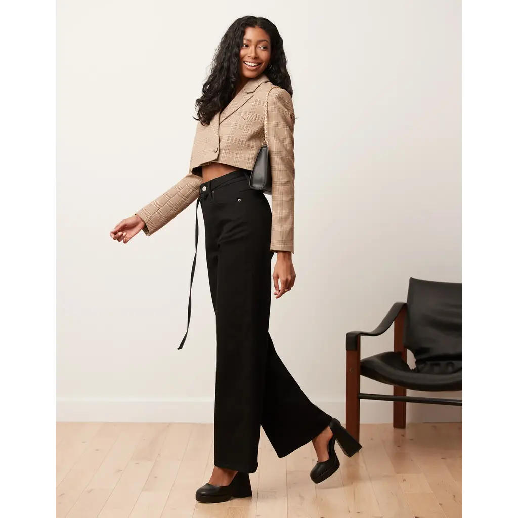 YOGA JEANS YOGA JEANS LILY WIDE 2224BK HIGH RISE 32'' BLACK