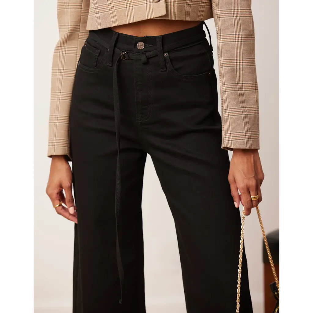 YOGA JEANS YOGA JEANS LILY WIDE 2224BK HIGH RISE 32'' BLACK