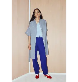 EVE GRAVEL EVE GRAVEL 25E ROBE CAYUNA BOUTONNIERE RAYEE MARINE/CREME