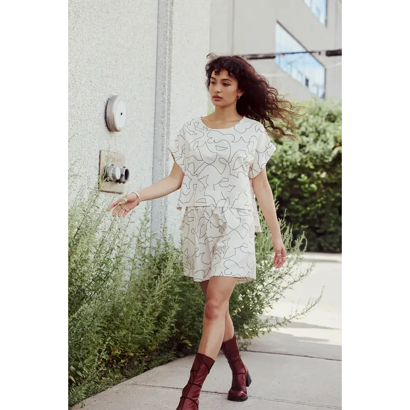 EVE GRAVEL EVE GRAVEL 25E SHORT LEVON MOTIF ONELINE CREME