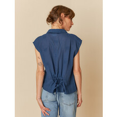 INDI AND COLD INDI AND COLD 25E CHEMISE S MANCHES COTON BRODE INDIGO