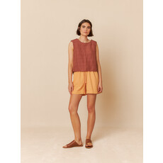 INDI AND COLD INDI AND COLD 25E ROBE CROP TOP A CARREAUX CHOCOLAT