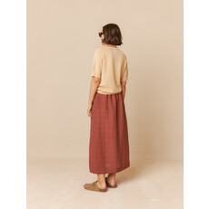 INDI AND COLD INDI AND COLD 25E JUPE LONGUE A CARREAUX CHOCOLAT