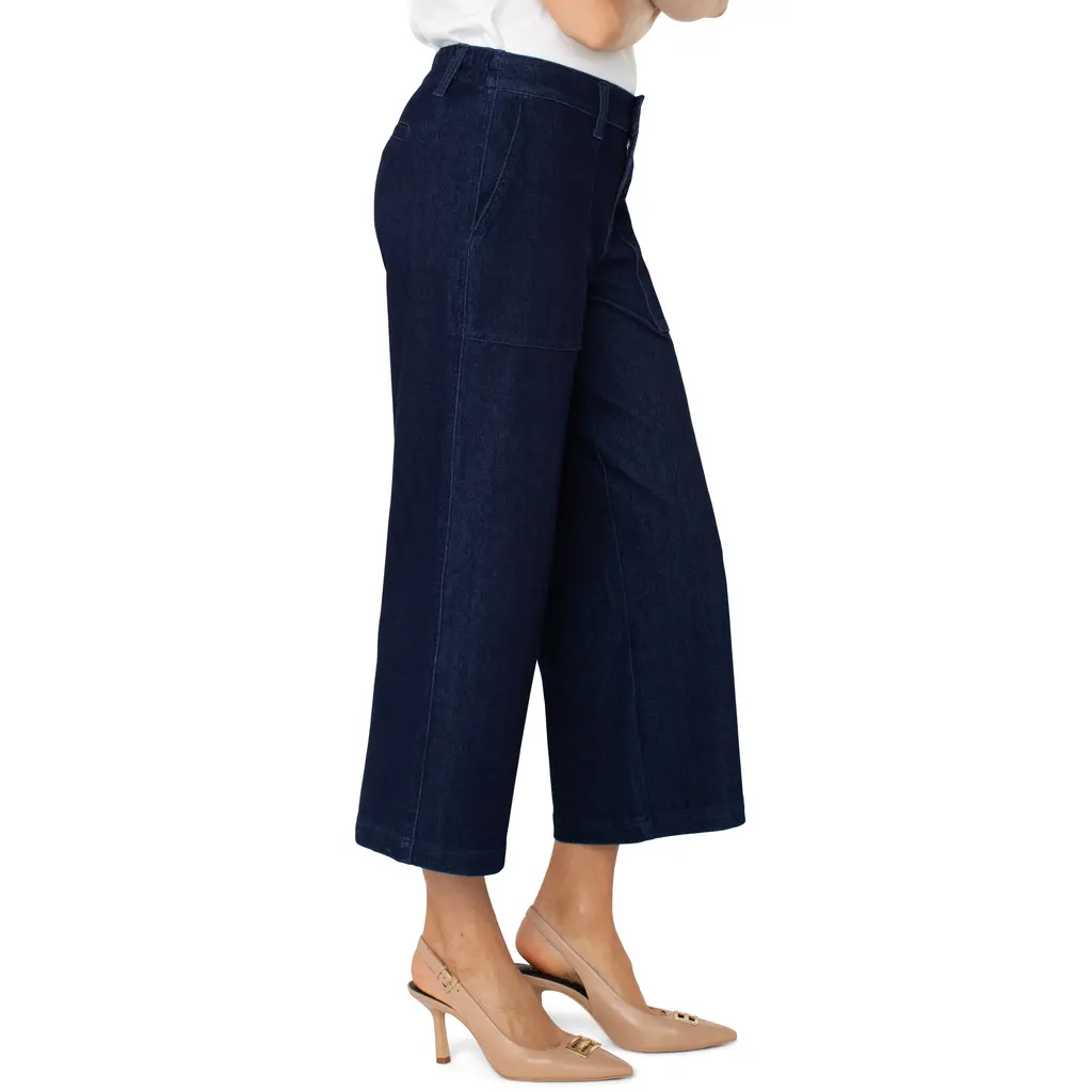 LIVERPOOL LIVERPOOL JEANS WIDE LEG W/ELASTIC BACK INDIGO RINSE