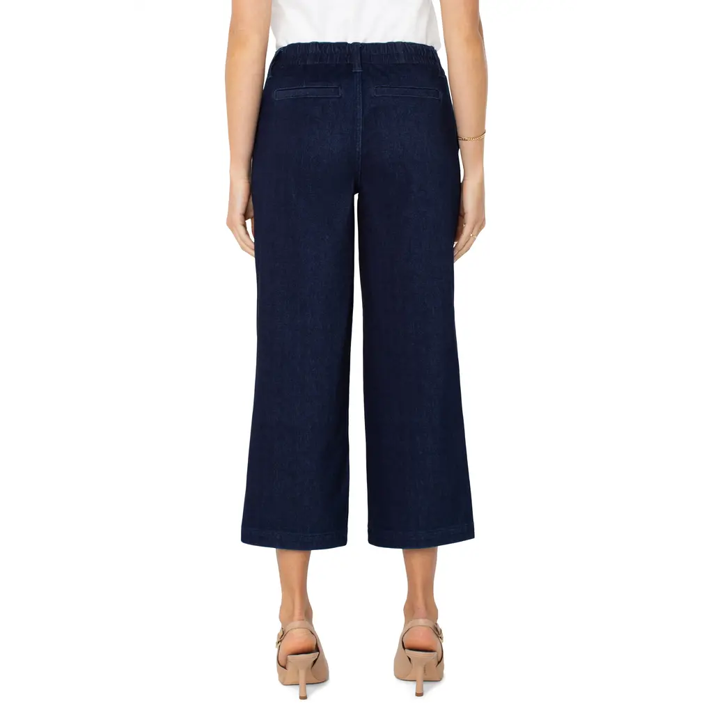 LIVERPOOL LIVERPOOL JEANS WIDE LEG W/ELASTIC BACK INDIGO RINSE
