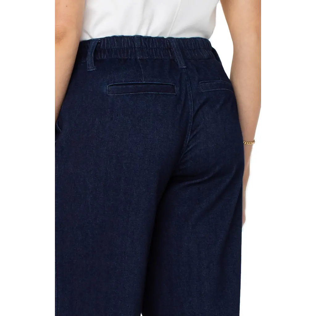 LIVERPOOL LIVERPOOL JEANS WIDE LEG W/ELASTIC BACK INDIGO RINSE