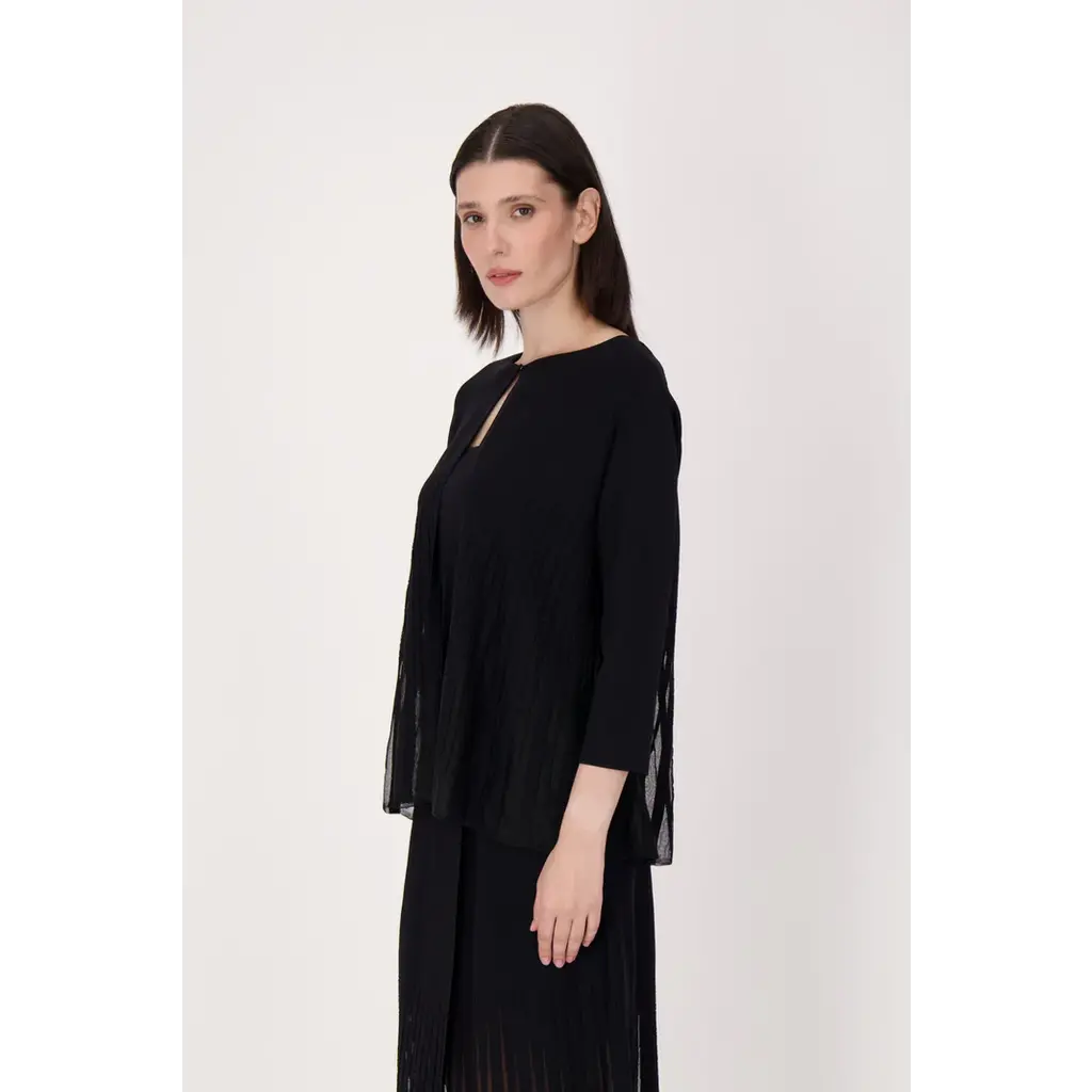 SPANNER SPANNER 25E CARDIGAN PLISSAGE TRANSPARENT NOIR