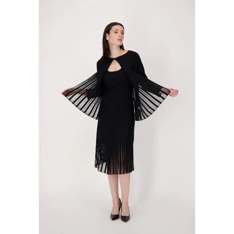 SPANNER SPANNER 25E JUPE PLISSAGE TRANSPARENT NOIR