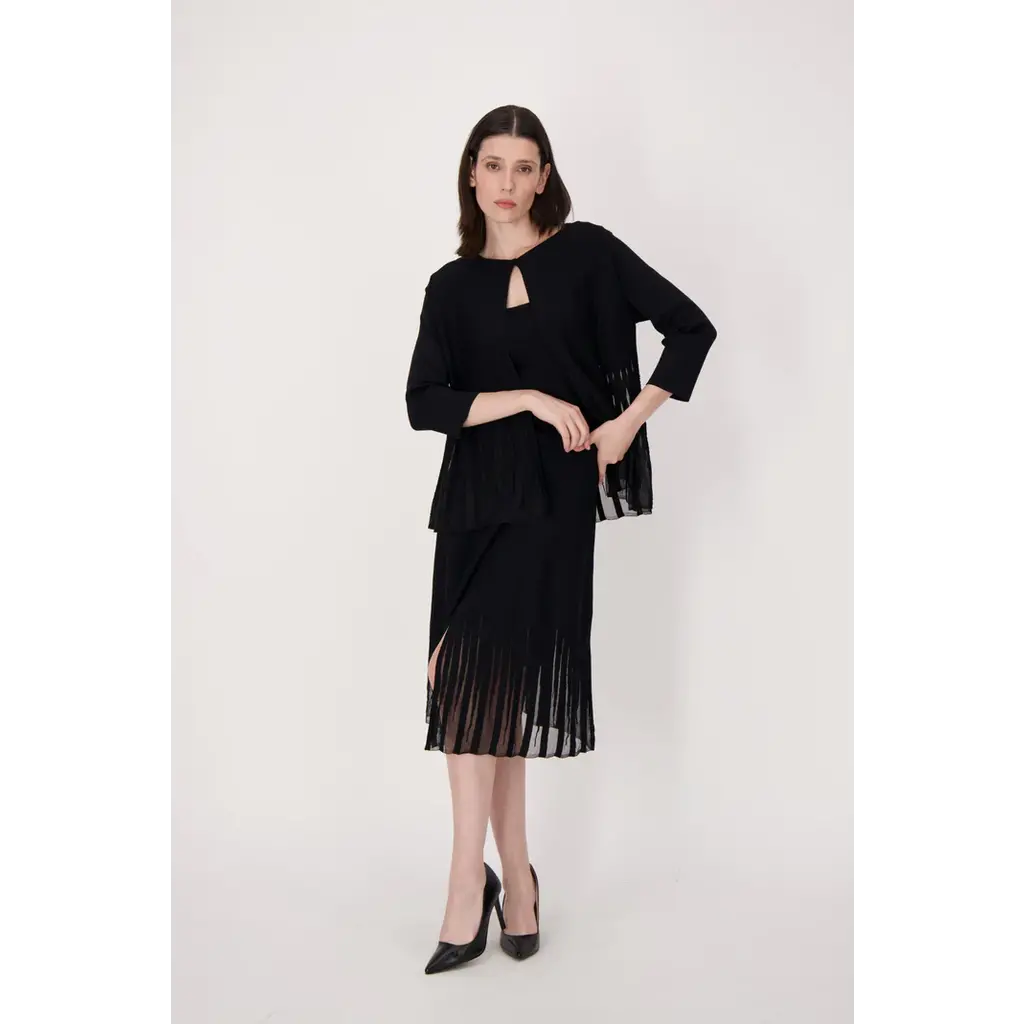 SPANNER SPANNER 25E JUPE PLISSAGE TRANSPARENT NOIR