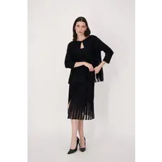 SPANNER SPANNER 25E JUPE PLISSAGE TRANSPARENT NOIR