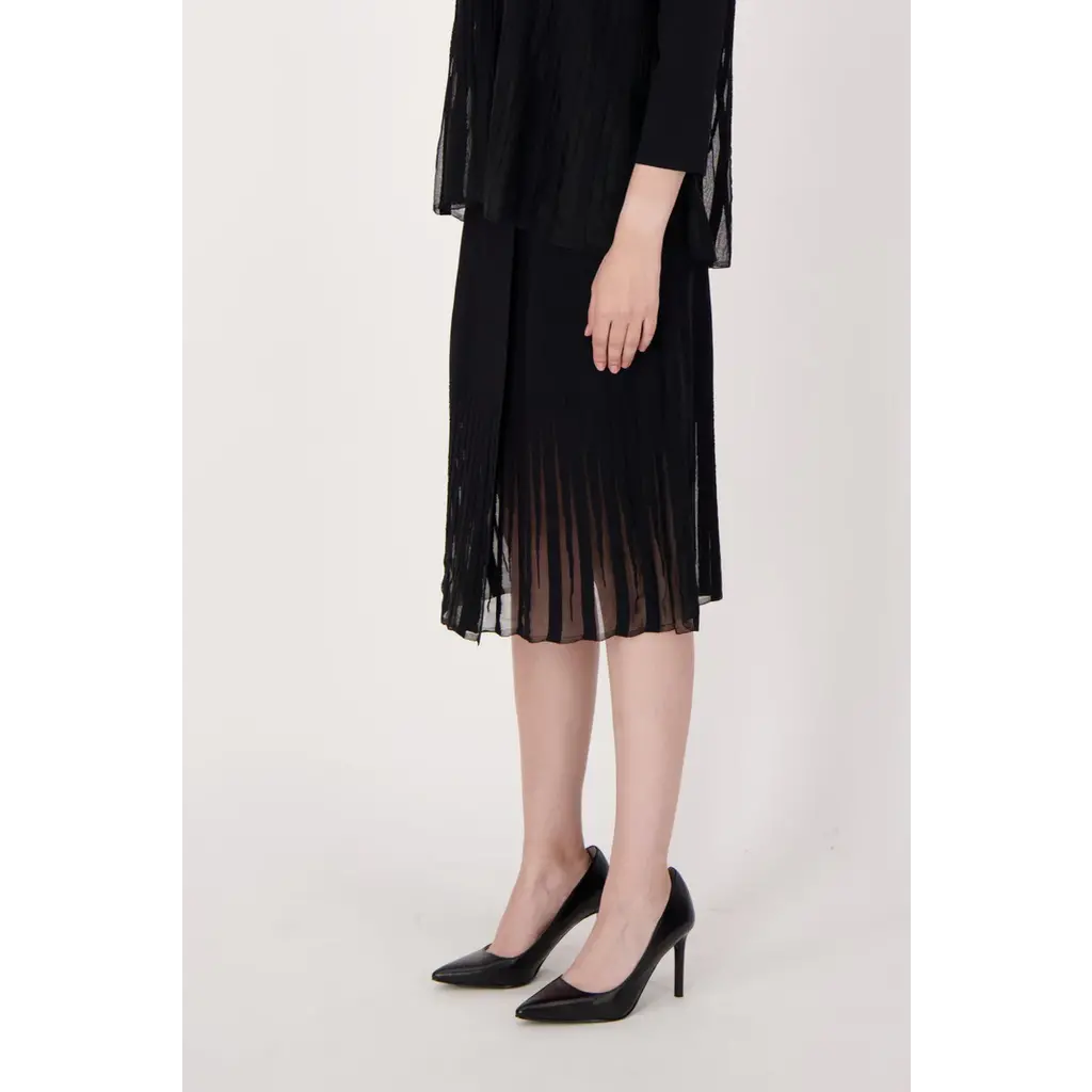 SPANNER SPANNER 25E JUPE PLISSAGE TRANSPARENT NOIR