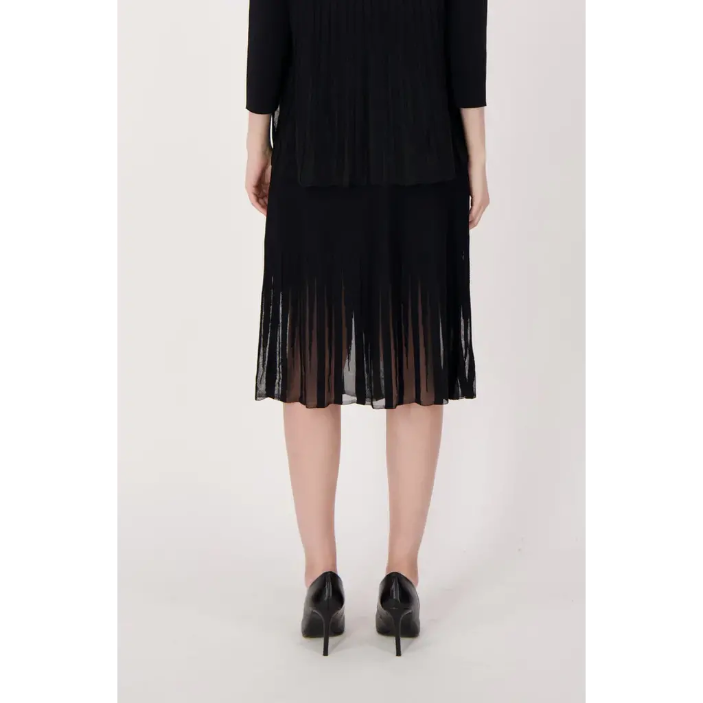 SPANNER SPANNER 25E JUPE PLISSAGE TRANSPARENT NOIR