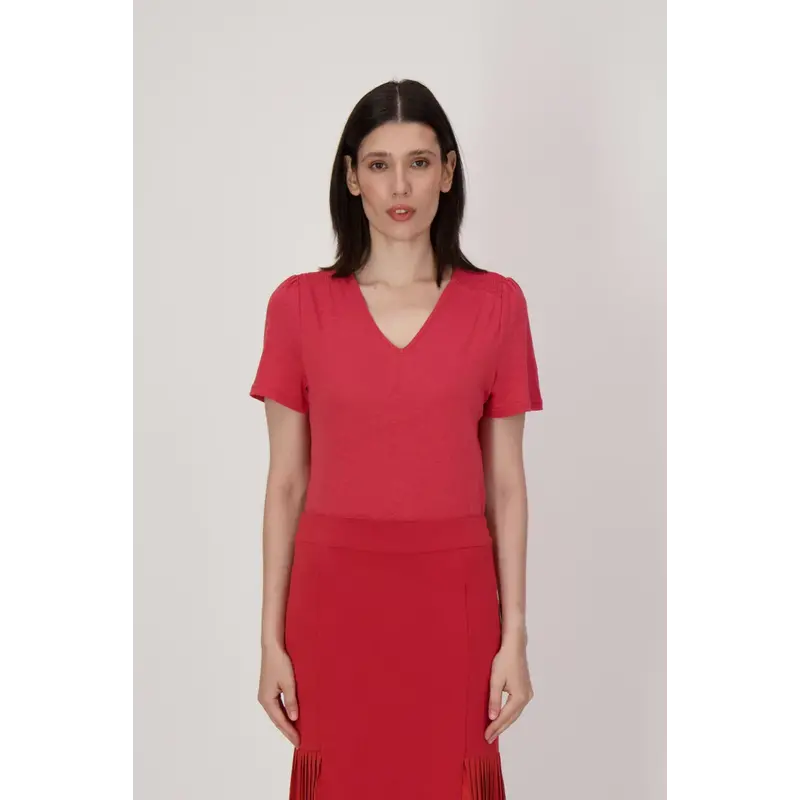 SPANNER SPANNER 25E TSHIRT EPAULES FRONCEES ROUGE POMME