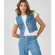 LOLA JEANS LOLA JEANS VESTE SANS MANCHE CARTER VINTAGE BLUE