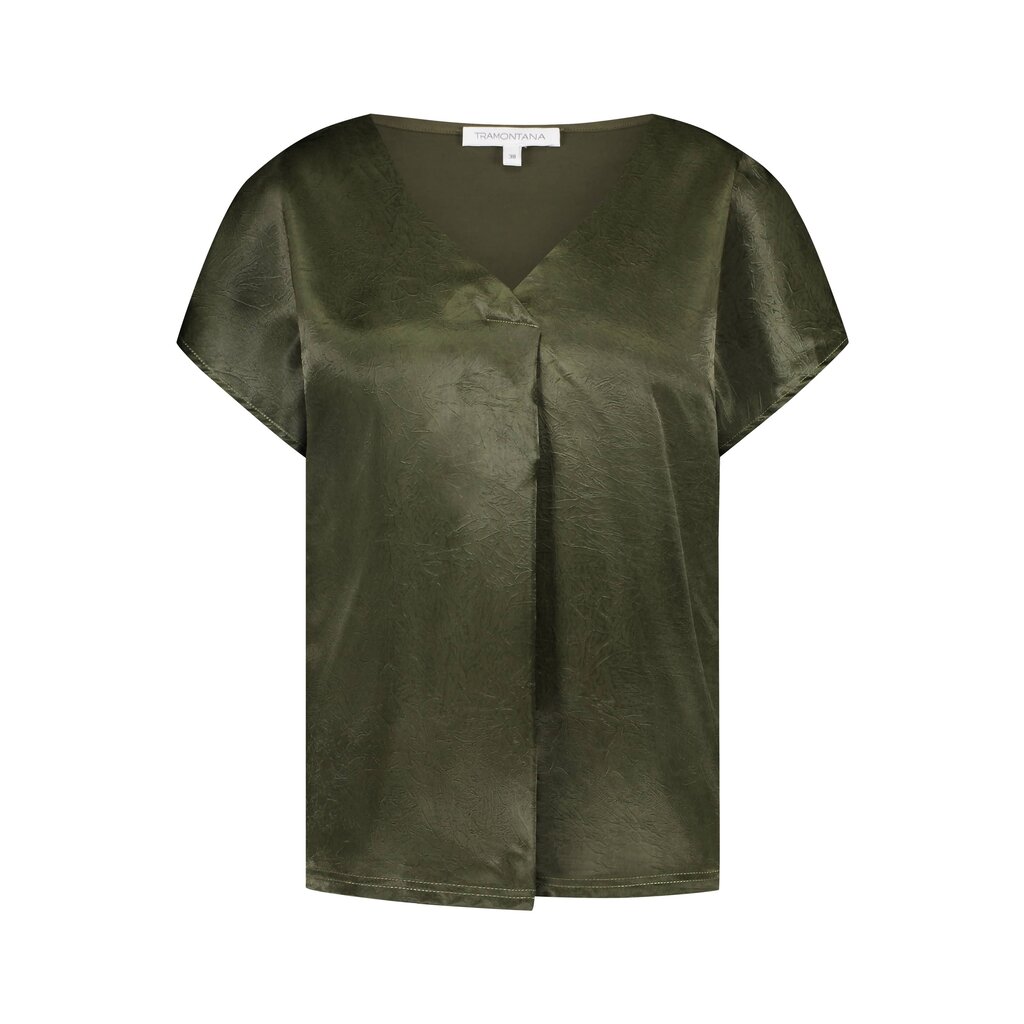 TRAMONTANA TRAMONTANA 25E CRINKLED SATIN TOP KAKHI