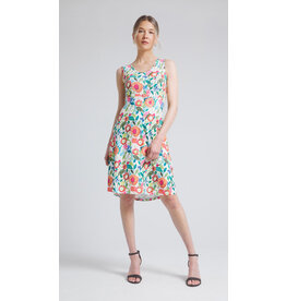 DINH BA DINH BA ROBE ROSE MOTIFS BLANC