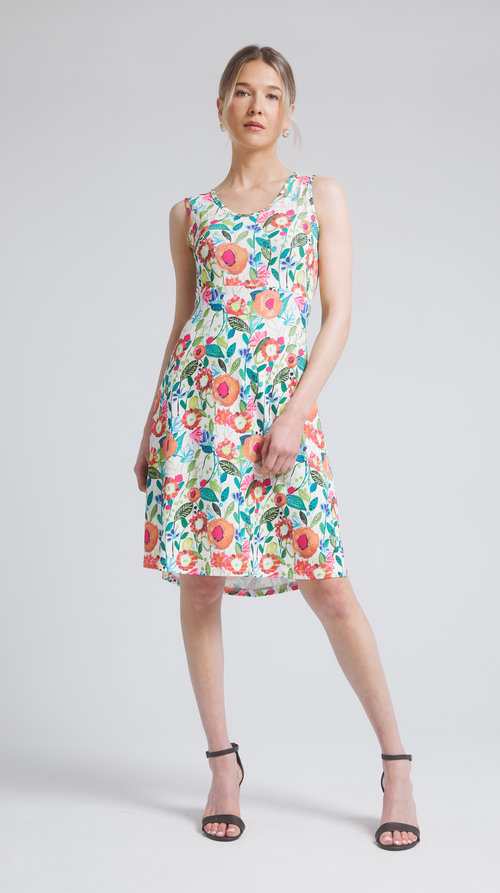 DINH BA ROBE ROSE MOTIFS BLANC