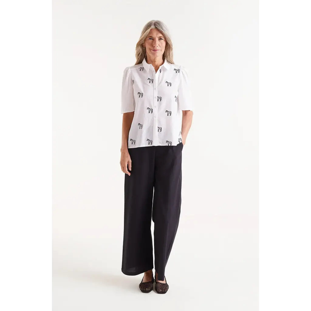 COMPANIA FANTASTICA COMPANIA FANTASTICA 25E BLOUSE ZEBRE BLANC