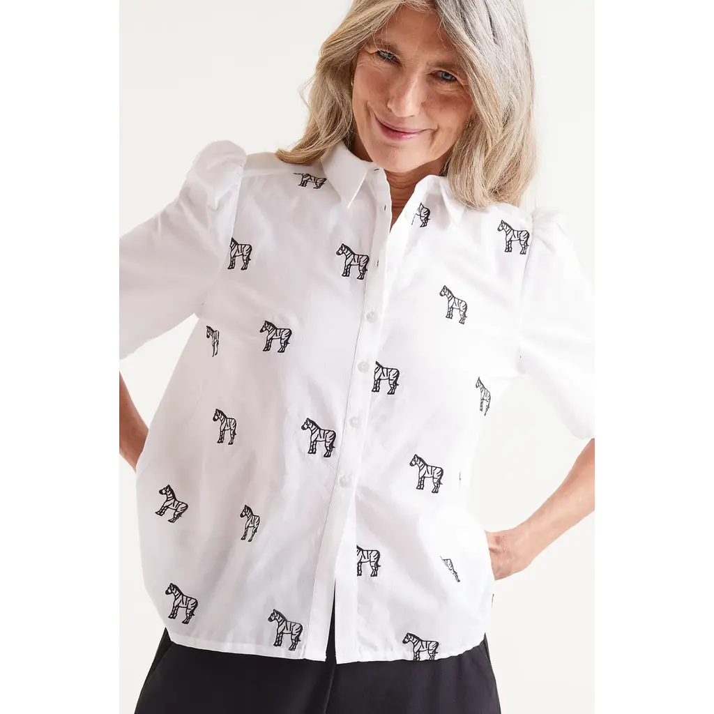 COMPANIA FANTASTICA COMPANIA FANTASTICA 25E BLOUSE ZEBRE BLANC