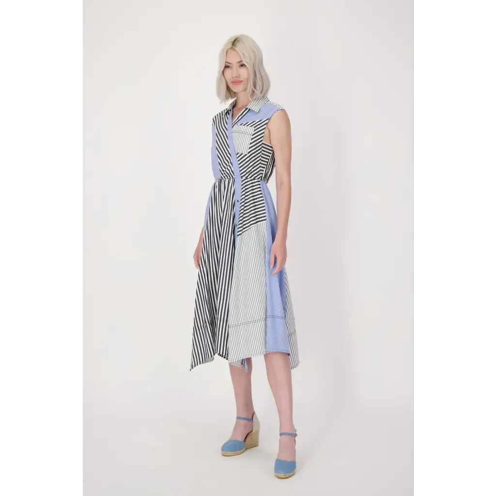 SPANNER GABBY ISABELLA 25E ROBE PATCHWORK RAYURES BLEU