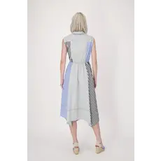 SPANNER GABBY ISABELLA 25E ROBE PATCHWORK RAYURES BLEU