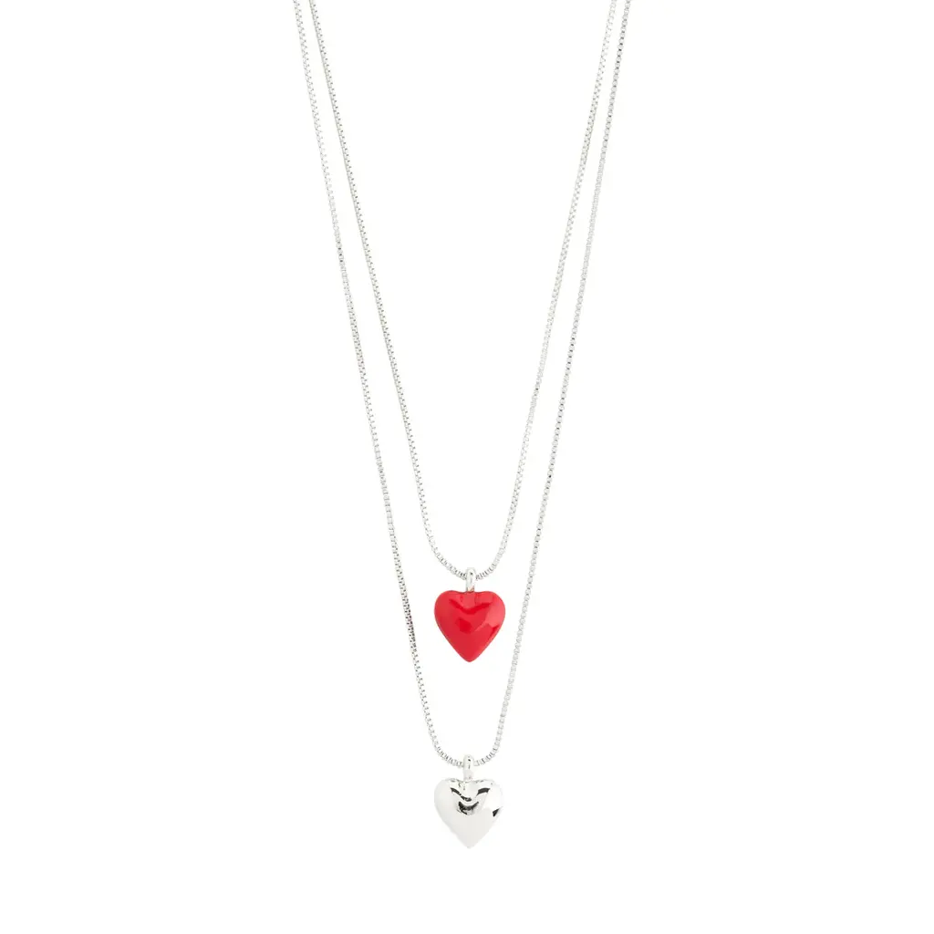 PILGRIM PILGRIM MAEVE RECYCLED NECKLACE 2 IN A SET SILVER PLATED