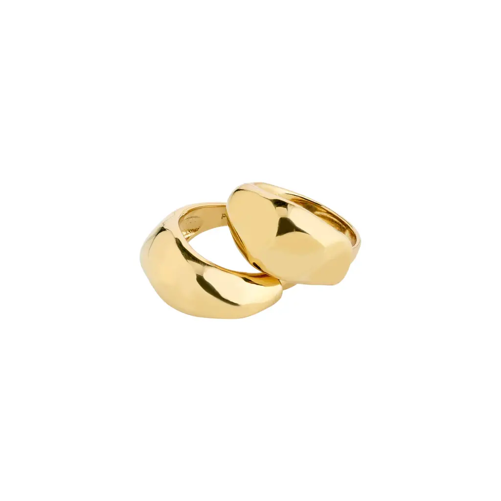 PILGRIM PILGRIM DUNE RINGS 2 IN A SET GOLD PLATED