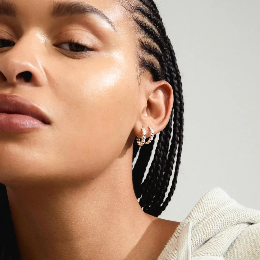 PILGRIM PILGRIM MAEVE RECYCLED HOOP EARRINGS SILVER PLATED