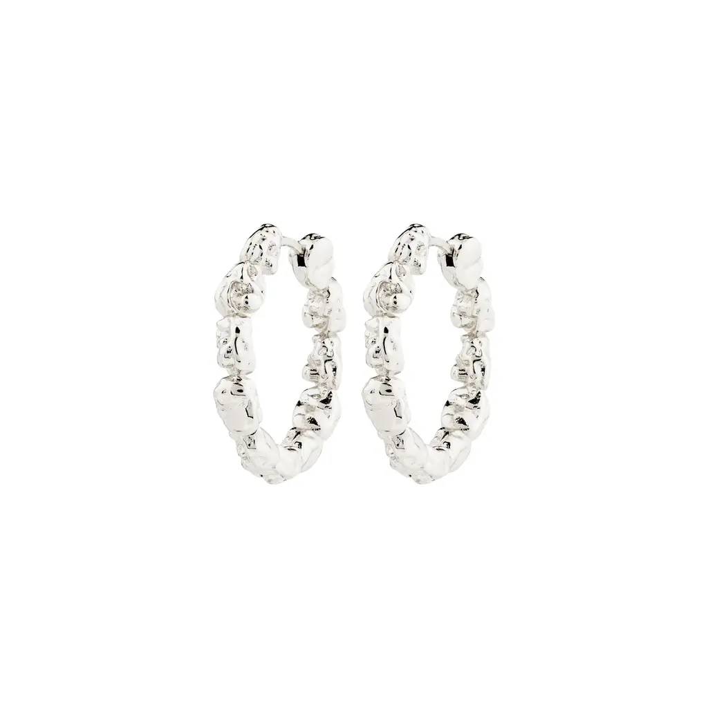 PILGRIM PILGRIM TIDE HOOP EARRINGS SILVER PLATED