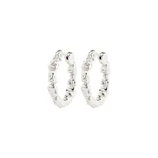 PILGRIM PILGRIM TIDE HOOP EARRINGS SILVER PLATED