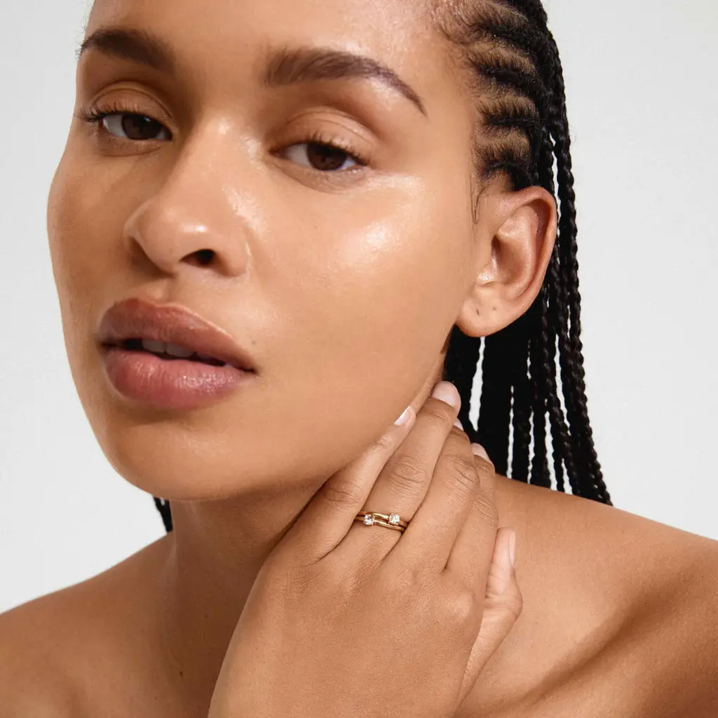 PILGRIM PILGRIM SKY RECYCLED RINGS 2 IN A SET GOLD PLATED