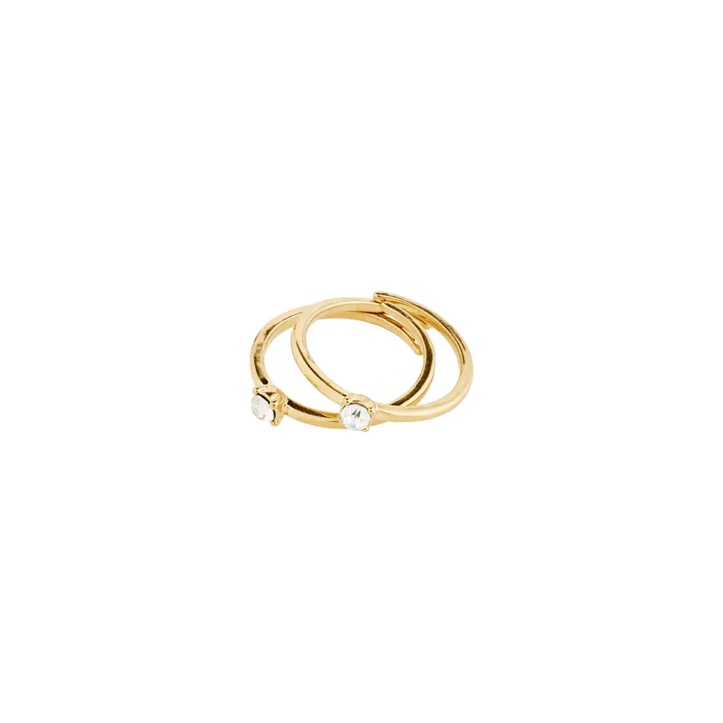 PILGRIM PILGRIM SKY RECYCLED RINGS 2 IN A SET GOLD PLATED