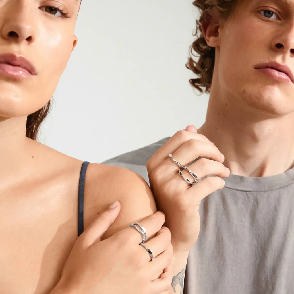 PILGRIM PILGRIM WYATT  RINGS 3 IN A SET SILVER PLATED