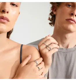 PILGRIM PILGRIM WYATT  RINGS 3 IN A SET SILVER PLATED