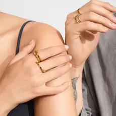 PILGRIM PILGRIM WYATT  RINGS 3 IN A SET GOLD PLATED