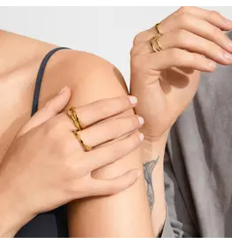 PILGRIM PILGRIM WYATT  RINGS 3 IN A SET GOLD PLATED