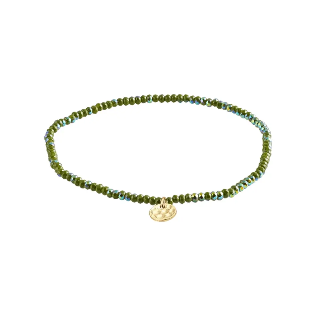 PILGRIM PILGRIM INDIE BRACELET GREEN GOLD PLATED